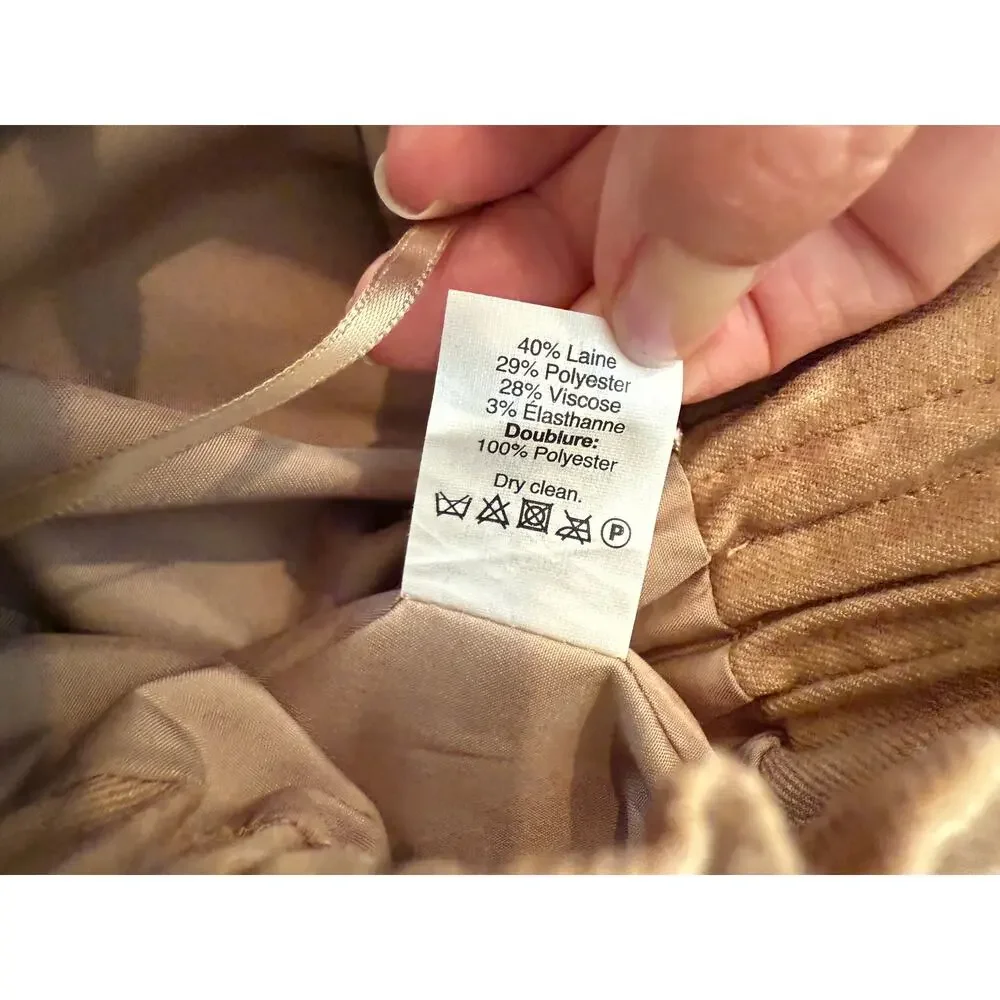 J Crew Paperbag Waist Wool Mini Skirt Tan 6